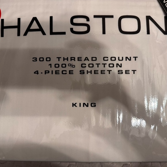New Halston 300 Thread Count Cotton Sheet Set King 16” Mattress ivory